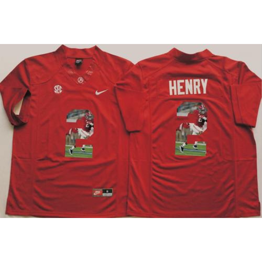 Crimson Tide #2 Derrick Henry Red Player Fashion Stitched NCAA Jersey