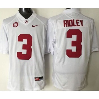 Crimson Tide #3 Calvin Ridley White Stitched NCAA Jersey