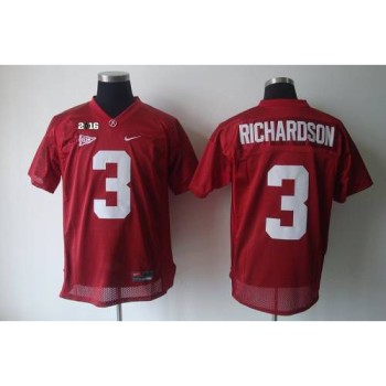 Crimson Tide #3 Trent Richardson Red 2016 College Football Playoff National Championship Patch Stitched NCAA Jersey
