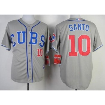Cubs #10 Ron Santo Grey Alternate Road Cool Base Stitched MLB Jersey