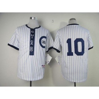 Cubs #10 Ron Santo White 1909 Turn Back The Clock Stitched MLB Jersey