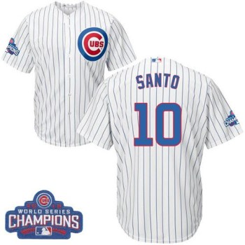 Cubs #10 Ron Santo White Home 2016 World Series Champions Stitched Youth MLB Jersey Cubs #10 Ron Santo White Home 2016 World Series Champions Stitched Youth MLB Jersey