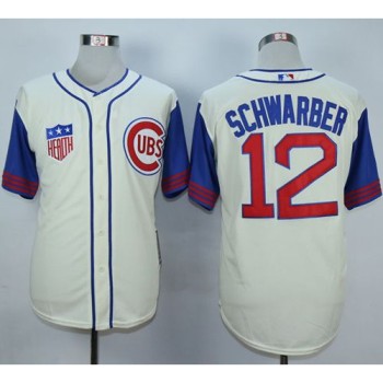 Cubs #12 Kyle Schwarber Cream/Blue 1942 Turn Back The Clock Stitched MLB Jersey Cubs #12 Kyle Schwarber Cream/Blue 1942 Turn Back The Clock Stitched MLB Jersey