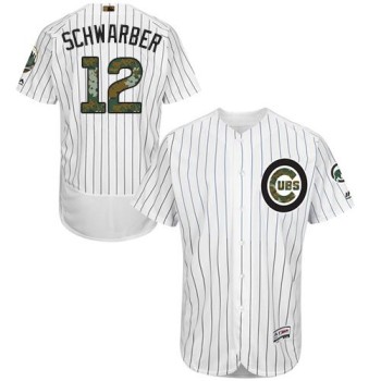 Cubs #12 Kyle Schwarber White(Blue Strip) Flexbase Authentic Collection 2016 Memorial Day Stitched MLB Jersey Cubs #12 Kyle Schwarber White(Blue Strip) Flexbase Authentic Collection 2016 Memorial Day Stitched MLB Jersey