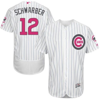 Cubs #12 Kyle Schwarber White(Blue Strip) Flexbase Authentic Collection 2016 Mother's Day Stitched MLB Jersey Cubs #12 Kyle Schwarber White(Blue Strip) Flexbase Authentic Collection 2016 Mother's Day Stitched MLB Jersey