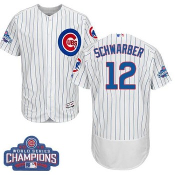 Cubs #12 Kyle Schwarber White Flexbase Authentic Collection 2016 World Series Champions Stitched MLB Jersey Cubs #12 Kyle Schwarber White Flexbase Authentic Collection 2016 World Series Champions Stitched MLB Jersey