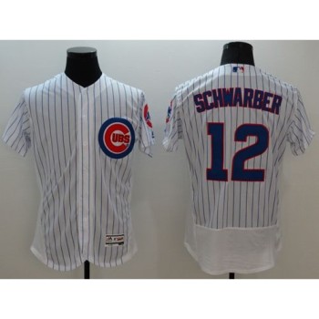 Cubs #12 Kyle Schwarber White Flexbase Authentic Collection Stitched MLB Jersey Cubs #12 Kyle Schwarber White Flexbase Authentic Collection Stitched MLB Jersey