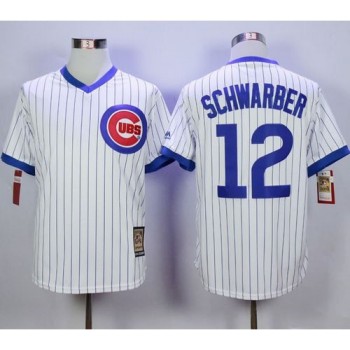 Cubs #12 Kyle Schwarber White Strip Home Cooperstown Stitched MLB Jersey Cubs #12 Kyle Schwarber White Strip Home Cooperstown Stitched MLB Jersey