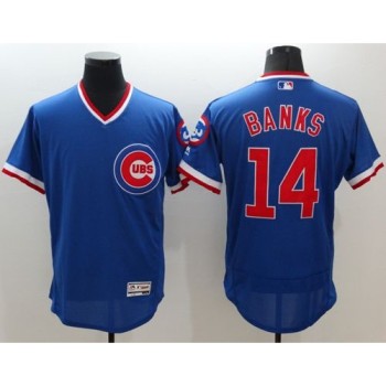 Cubs #14 Ernie Banks Blue Flexbase Authentic Collection Cooperstown Stitched MLB Jersey Cubs #14 Ernie Banks Blue Flexbase Authentic Collection Cooperstown Stitched MLB Jersey