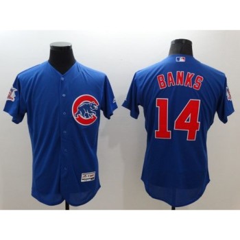 Cubs #14 Ernie Banks Blue Flexbase Authentic Collection Stitched MLB Jersey Cubs #14 Ernie Banks Blue Flexbase Authentic Collection Stitched MLB Jersey