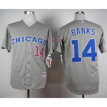 Cubs #14 Ernie Banks Grey 1990 Turn Back The Clock Stitched MLB Jersey Cubs #14 Ernie Banks Grey 1990 Turn Back The Clock Stitched MLB Jersey