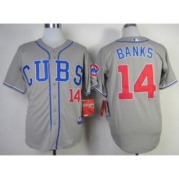 Cubs #14 Ernie Banks Grey Alternate Road Cool Base Stitched MLB Jersey Cubs #14 Ernie Banks Grey Alternate Road Cool Base Stitched MLB Jersey