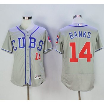 Cubs #14 Ernie Banks Grey Flexbase Authentic Collection Alternate Road Stitched MLB Jersey Cubs #14 Ernie Banks Grey Flexbase Authentic Collection Alternate Road Stitched MLB Jersey