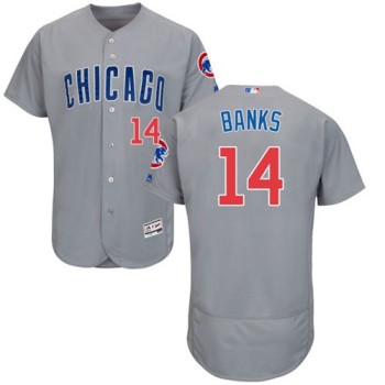 Cubs #14 Ernie Banks Grey Flexbase Authentic Collection Road Stitched MLB Jersey Cubs #14 Ernie Banks Grey Flexbase Authentic Collection Road Stitched MLB Jersey