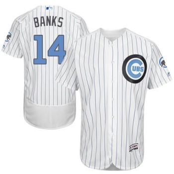 Cubs #14 Ernie Banks White(Blue Strip) Flexbase Authentic Collection 2016 Father's Day Stitched MLB Jersey Cubs #14 Ernie Banks White(Blue Strip) Flexbase Authentic Collection 2016 Father's Day Stitched MLB Jersey