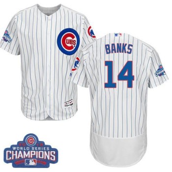 Cubs #14 Ernie Banks White Flexbase Authentic Collection 2016 World Series Champions Stitched MLB Jersey Cubs #14 Ernie Banks White Flexbase Authentic Collection 2016 World Series Champions Stitched MLB Jersey