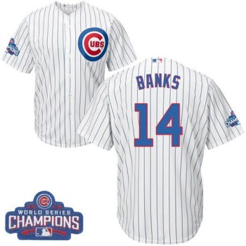 Cubs #14 Ernie Banks White Home 2016 World Series Champions Stitched Youth MLB Jersey Cubs #14 Ernie Banks White Home 2016 World Series Champions Stitched Youth MLB Jersey