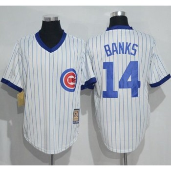Cubs #14 Ernie Banks White Strip Home Cooperstown Stitched MLB Jersey Cubs #14 Ernie Banks White Strip Home Cooperstown Stitched MLB Jersey