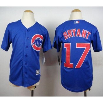Cubs #17 Kris Bryant Blue New Cool Base Stitched Youth MLB Jersey