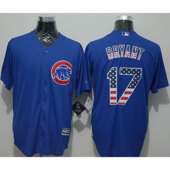Cubs #17 Kris Bryant Blue USA Flag Fashion Stitched MLB Jersey Cubs #17 Kris Bryant Blue USA Flag Fashion Stitched MLB Jersey