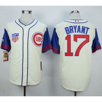 Cubs #17 Kris Bryant Cream/Blue 1942 Turn Back The Clock Stitched MLB Jersey Cubs #17 Kris Bryant Cream/Blue 1942 Turn Back The Clock Stitched MLB Jersey