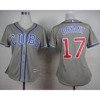 Cubs #17 Kris Bryant Grey Alternate Road Women's Stitched MLB Jersey Cubs #17 Kris Bryant Grey Alternate Road Women's Stitched MLB Jersey