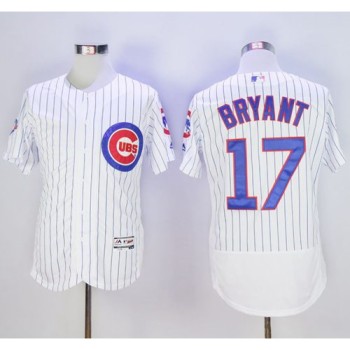 Cubs #17 Kris Bryant White Flexbase Authentic Collection with 100 Years at Wrigley Field Commemorative Patch Stitched MLB Jersey Cubs #17 Kris Bryant White Flexbase Authentic Collection with 100 Years at Wrigley Field Commemorative Patch Stitched MLB Jersey