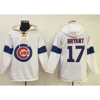 Cubs #17 Kris Bryant White Pullover MLB Hoodie Cubs #17 Kris Bryant White Pullover MLB Hoodie