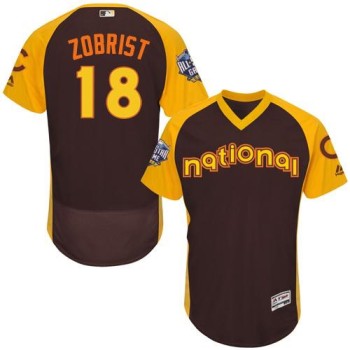Cubs #18 Ben Zobrist Brown Flexbase Authentic Collection 2016 All-Star National League Stitched MLB Jersey Cubs #18 Ben Zobrist Brown Flexbase Authentic Collection 2016 All-Star National League Stitched MLB Jersey
