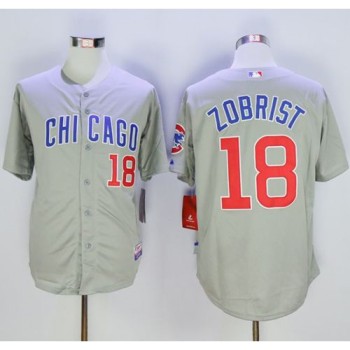 Cubs #18 Ben Zobrist Grey Road Cool Base Stitched MLB Jersey Cubs #18 Ben Zobrist Grey Road Cool Base Stitched MLB Jersey