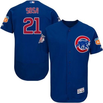 Cubs #21 Sammy Sosa Blue Flexbase Authentic Collection Stitched MLB Jersey Cubs #21 Sammy Sosa Blue Flexbase Authentic Collection Stitched MLB Jersey