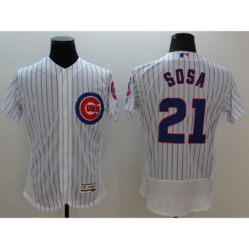 Cubs #21 Sammy Sosa White Flexbase Authentic Collection Stitched MLB Jersey Cubs #21 Sammy Sosa White Flexbase Authentic Collection Stitched MLB Jersey