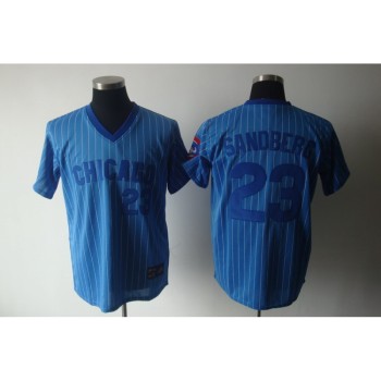 Cubs #23 Ryne Sandberg Blue White Strip Stitched Cooperstown Throwback MLB Jersey Cubs #23 Ryne Sandberg Blue White Strip Stitched Cooperstown Throwback MLB Jersey