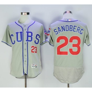 Cubs #23 Ryne Sandberg Grey Flexbase Authentic Collection Alternate Road Stitched MLB Jersey Cubs #23 Ryne Sandberg Grey Flexbase Authentic Collection Alternate Road Stitched MLB Jersey