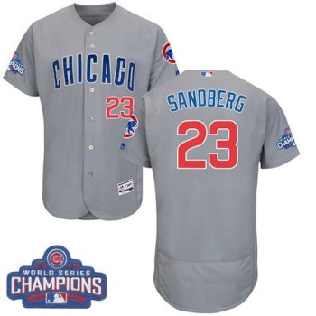 Cubs #23 Ryne Sandberg Grey Flexbase Authentic Collection Road 2016 World Series Champions Stitched MLB Jersey Cubs #23 Ryne Sandberg Grey Flexbase Authentic Collection Road 2016 World Series Champions Stitched MLB Jersey