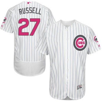 Cubs #27 Addison Russell White(Blue Strip) Flexbase Authentic Collection 2016 Mother's Day Stitched MLB Jersey Cubs #27 Addison Russell White(Blue Strip) Flexbase Authentic Collection 2016 Mother's Day Stitched MLB Jersey