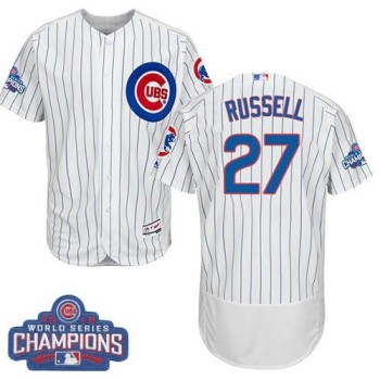 Cubs #27 Addison Russell White Flexbase Authentic Collection 2016 World Series Champions Stitched MLB Jersey Cubs #27 Addison Russell White Flexbase Authentic Collection 2016 World Series Champions Stitched MLB Jersey