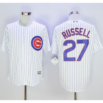Cubs #27 Addison Russell White Strip New Cool Base Stitched MLB Jersey Cubs #27 Addison Russell White Strip New Cool Base Stitched MLB Jersey