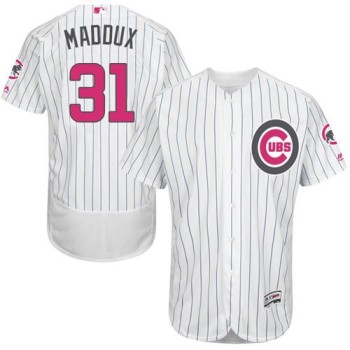 Cubs #31 Greg Maddux White(Blue Strip) Flexbase Authentic Collection 2016 Mother's Day Stitched MLB Jersey Cubs #31 Greg Maddux White(Blue Strip) Flexbase Authentic Collection 2016 Mother's Day Stitched MLB Jersey