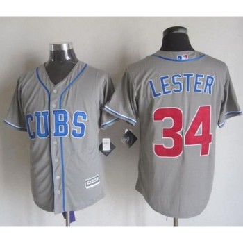 Cubs #34 Jon Lester Grey Alternate Road New Cool Base Stitched MLB Jersey Cubs #34 Jon Lester Grey Alternate Road New Cool Base Stitched MLB Jersey