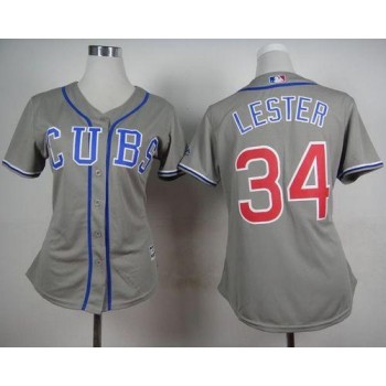Cubs #34 Jon Lester Grey Alternate Road Women's Stitched MLB Jersey Cubs #34 Jon Lester Grey Alternate Road Women's Stitched MLB Jersey