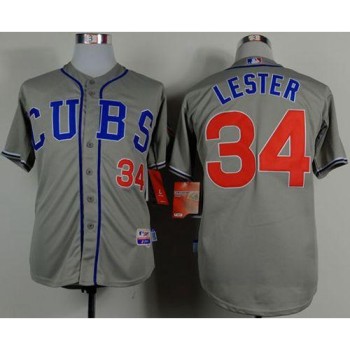 Cubs #34 Jon Lester Grey Cool Base Stitched MLB Jersey Cubs #34 Jon Lester Grey Cool Base Stitched MLB Jersey