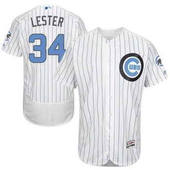 Cubs #34 Jon Lester White(Blue Strip) Flexbase Authentic Collection 2016 Father's Day Stitched MLB Jersey Cubs #34 Jon Lester White(Blue Strip) Flexbase Authentic Collection 2016 Father's Day Stitched MLB Jersey
