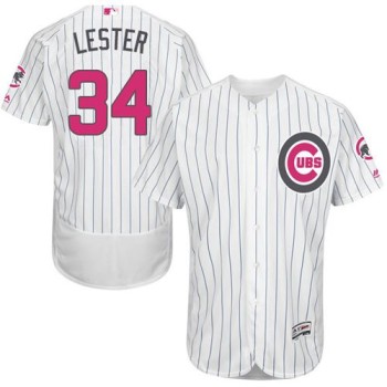 Cubs #34 Jon Lester White(Blue Strip) Flexbase Authentic Collection 2016 Mother's Day Stitched MLB Jersey Cubs #34 Jon Lester White(Blue Strip) Flexbase Authentic Collection 2016 Mother's Day Stitched MLB Jersey