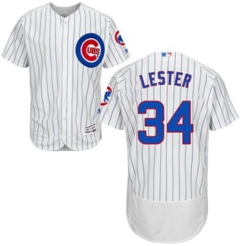 Cubs #34 Jon Lester White(Blue Strip) Flexbase Authentic Collection Stitched MLB Jersey Cubs #34 Jon Lester White(Blue Strip) Flexbase Authentic Collection Stitched MLB Jersey