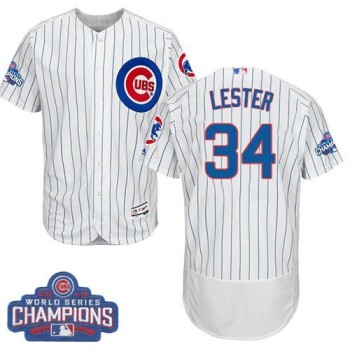 Cubs #34 Jon Lester White Flexbase Authentic Collection 2016 World Series Champions Stitched MLB Jersey Cubs #34 Jon Lester White Flexbase Authentic Collection 2016 World Series Champions Stitched MLB Jersey