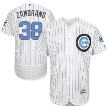 Cubs #38 Carlos Zambrano White(Blue Strip) Flexbase Authentic Collection 2016 Father's Day Stitched MLB Jersey Cubs #38 Carlos Zambrano White(Blue Strip) Flexbase Authentic Collection 2016 Father's Day Stitched MLB Jersey