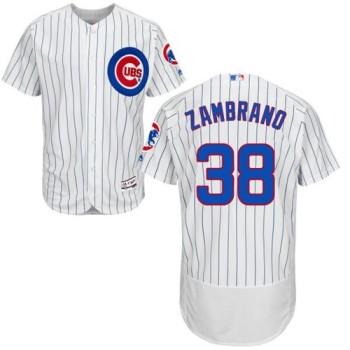 Cubs #38 Carlos Zambrano White(Blue Strip) Flexbase Authentic Collection Stitched MLB Jersey Cubs #38 Carlos Zambrano White(Blue Strip) Flexbase Authentic Collection Stitched MLB Jersey