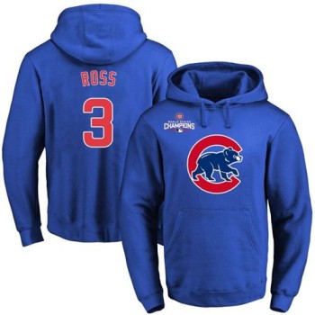 Cubs #3 David Ross Blue 2016 World Series Champions Primary Logo Pullover MLB Hoodie Cubs #3 David Ross Blue 2016 World Series Champions Primary Logo Pullover MLB Hoodie