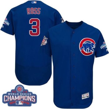 Cubs #3 David Ross Blue Flexbase Authentic Collection 2016 World Series Champions Stitched MLB Jersey Cubs #3 David Ross Blue Flexbase Authentic Collection 2016 World Series Champions Stitched MLB Jersey